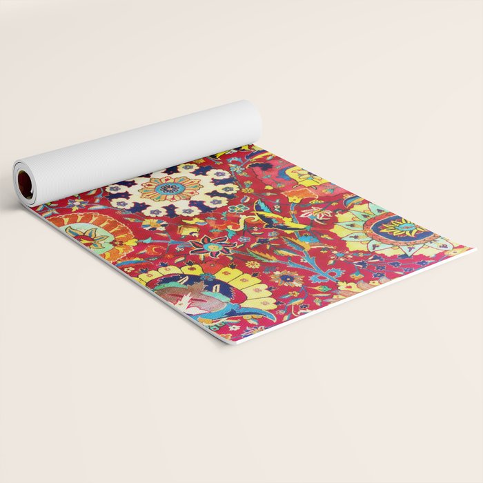 Kirman 17th Century Vase Carpet Print Yoga Mat Gallery Image 2