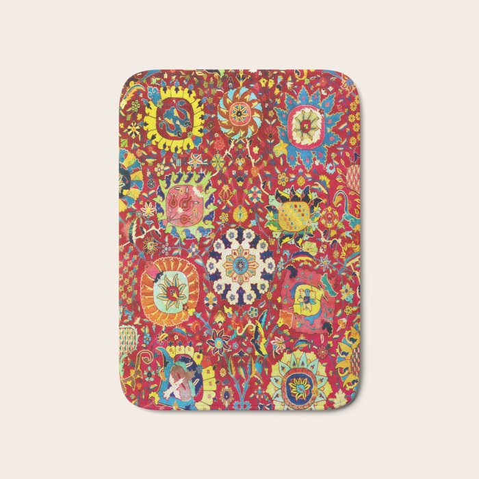 Kirman 17th Century Vase Carpet Print Bath Mat Gallery Image 1
