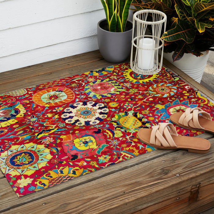 Kirman 17th Century Vase Carpet Print Outdoor Rug Gallery Image 2