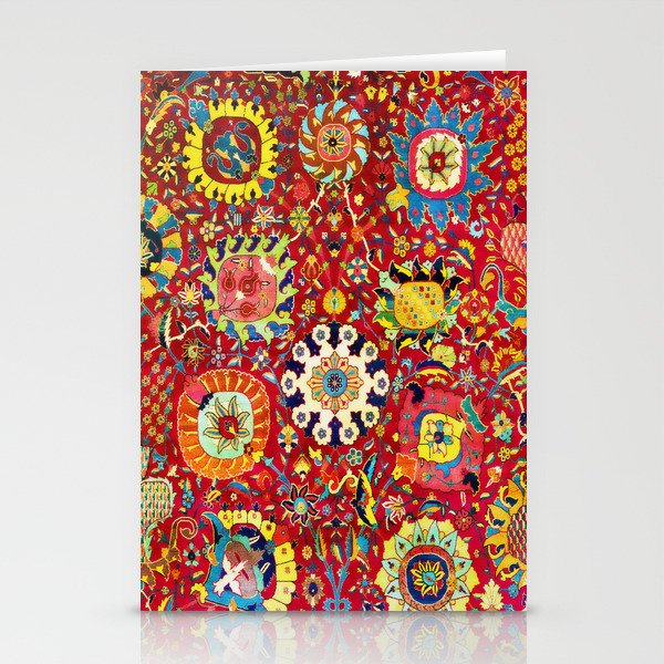 Kirman 17th Century Vase Carpet Print Stationery Card Gallery Image 2