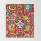 Kirman 17th Century Vase Carpet Print Throw Blanket Gallery Image 2