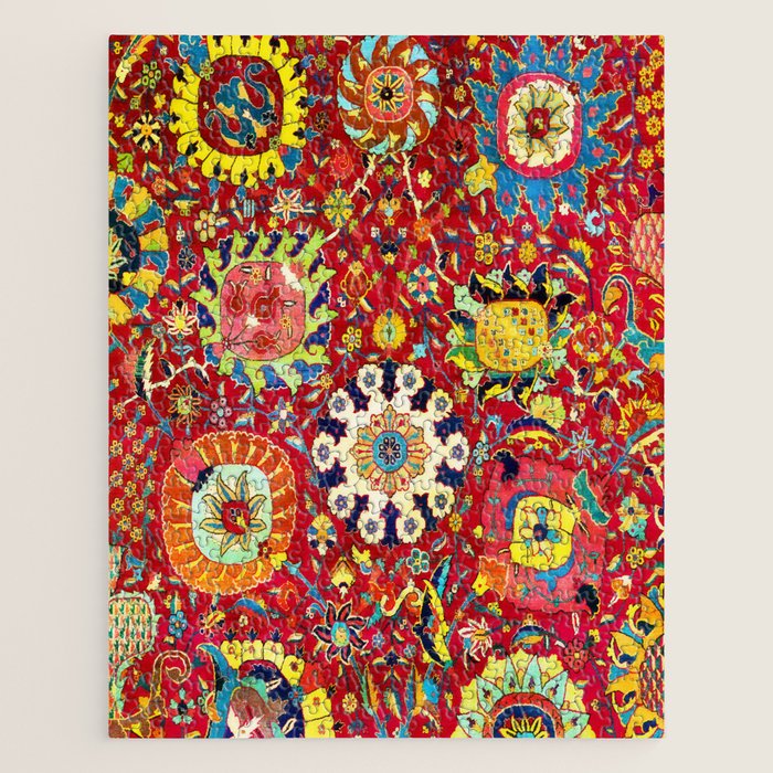 Kirman 17th Century Vase Carpet Print Jigsaw Puzzle Gallery Image 1