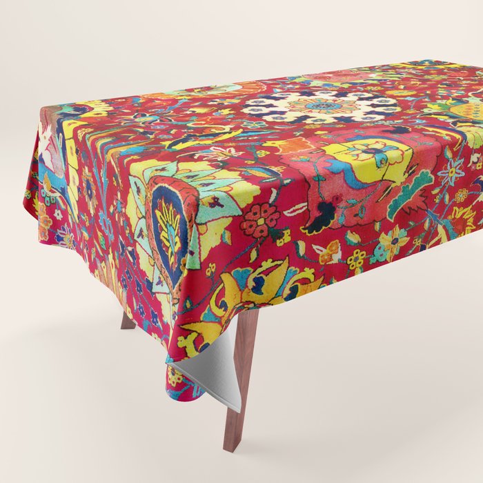 Kirman 17th Century Vase Carpet Print Tablecloth Gallery Image 1