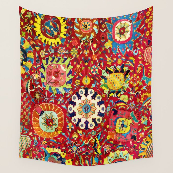 Kirman 17th Century Vase Carpet Print Wall Tapestry Gallery Image 1