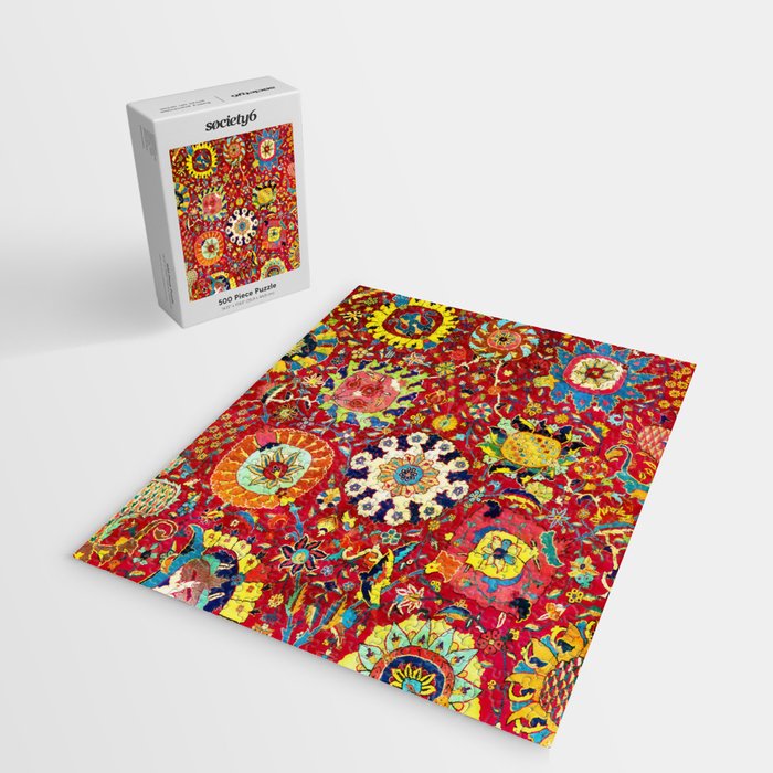 Kirman 17th Century Vase Carpet Print Jigsaw Puzzle Gallery Image 2