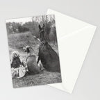 A Girl, Her Dog, and Her Horse wonderful black and white photograph - photography Stationery Card Gallery Image 2