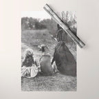 A Girl, Her Dog, and Her Horse wonderful black and white photograph - photography Wrapping Paper Gallery Image 1