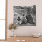 A Girl, Her Dog, and Her Horse wonderful black and white photograph - photography Wall Tapestry Gallery Image 2