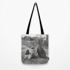 A Girl, Her Dog, and Her Horse wonderful black and white photograph - photography Tote Bag Gallery Image 2