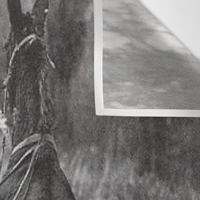 A Girl, Her Dog, and Her Horse wonderful black and white photograph - photography Wall Tapestry Gallery Image 3