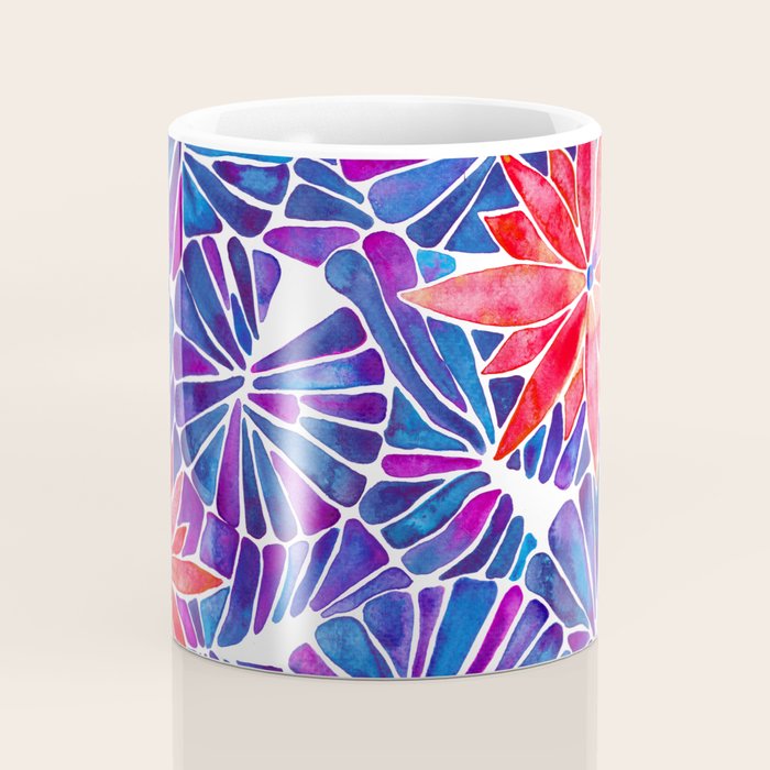 Water Lilies - Indigo & Red Palette Coffee Mug Gallery Image 4