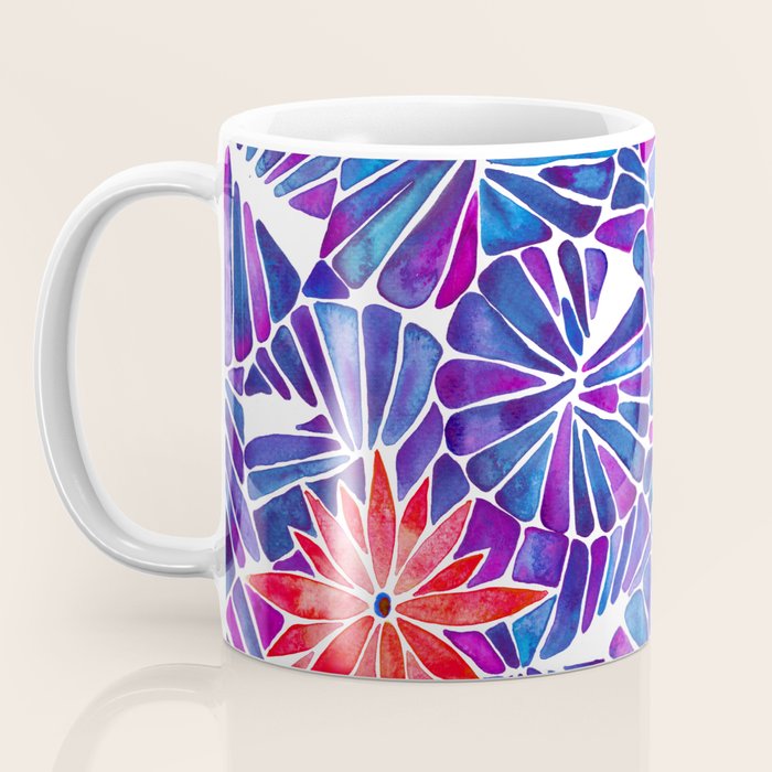 Water Lilies - Indigo & Red Palette Coffee Mug Gallery Image 3