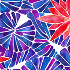 Water Lilies - Indigo & Red Palette Coffee Mug Gallery Image 2