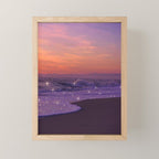 PURPLE WAVES | ocean | sea | collage | glow | gems | crystal | sunset | aesthetic | seaside | nature Mini Art Print Gallery Image 1