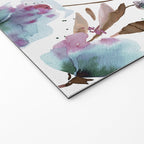 Poppies Loose Floral Watercolor - Meadow Wildflowers - Aqua Plum  Welcome Mat Gallery Image 2