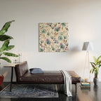 Poppies Loose Floral Watercolor - Meadow Wildflowers - Aqua Plum  Wood Wall Art Gallery Image 2