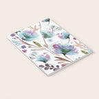 Poppies Loose Floral Watercolor - Meadow Wildflowers - Aqua Plum  Notebook Gallery Image 3
