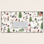 Skiing in snow mountains Desk Mat Gallery Image 1