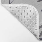 Modern, Boho, Floral Prints, Gray and White Bath Mat Gallery Image 2