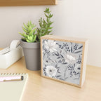 Modern, Boho, Floral Prints, Gray and White Mini Art Print Gallery Image 2