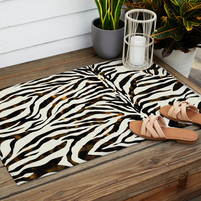 Tortoiseshell Zebra Outdoor Rug Gallery Image 2
