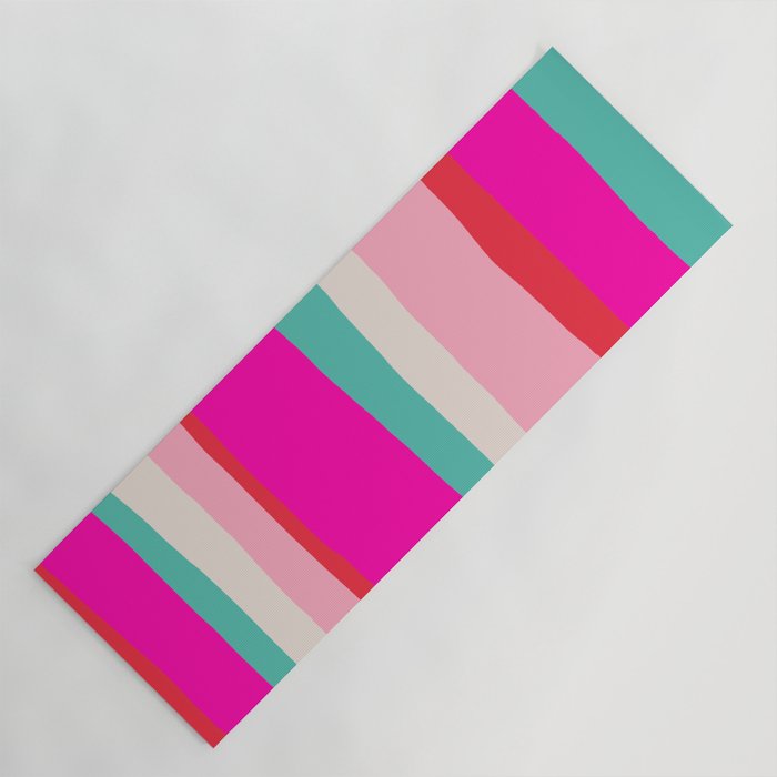 Candy Stripe Christmas Yoga Mat Gallery Image 1