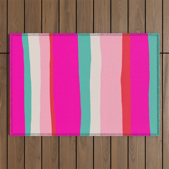 Candy Stripe Christmas Outdoor Rug Gallery Image 1