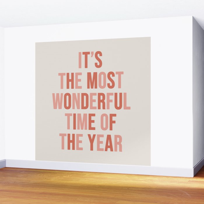 The Most Wonderful Time Of The Year Warm Pink Wall Mural Gallery Image 2