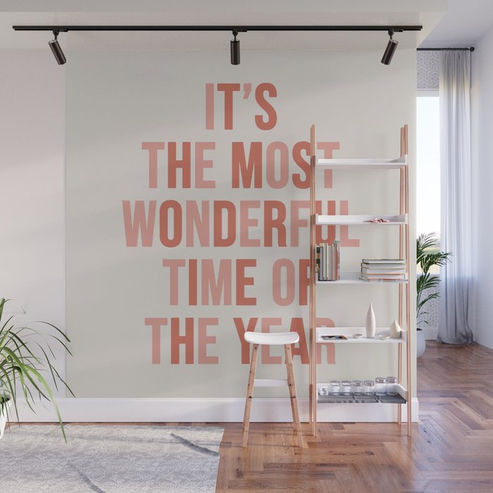 The Most Wonderful Time Of The Year Warm Pink Wall Mural Gallery Image 1