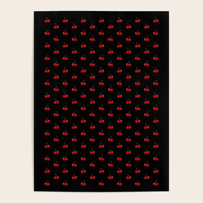 Y2K Cherries - Black Pattern Miniature Poster Gallery Image 4