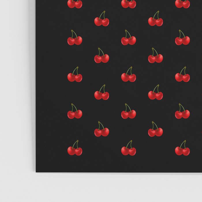 Y2K Cherries - Black Pattern Miniature Poster Gallery Image 3