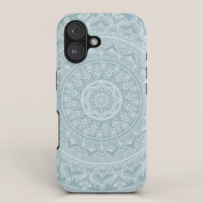 Mandala - Soft turquoise iPhone Case Gallery Image 1