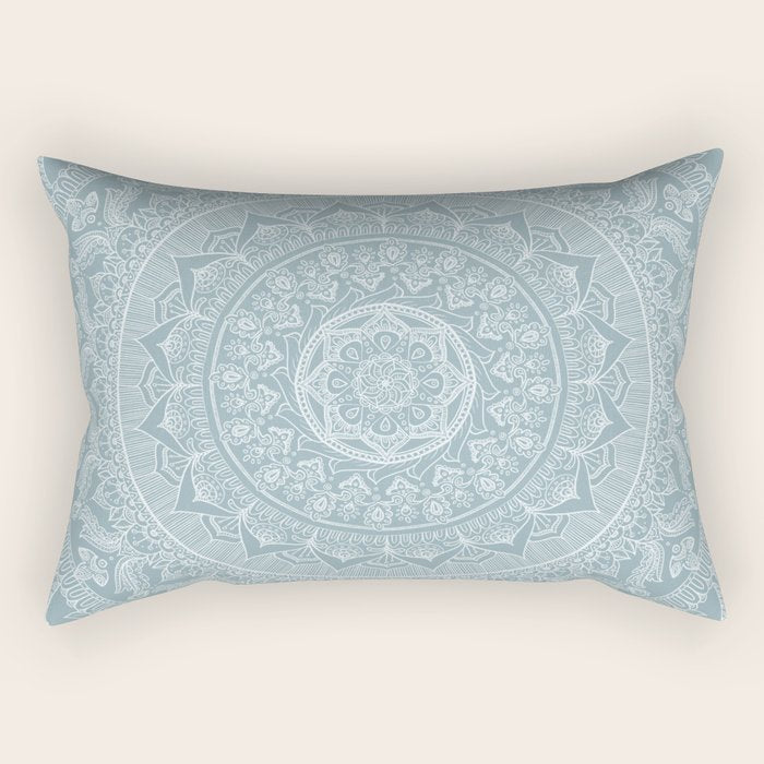 Mandala - Soft turquoise Rectangular Pillow Gallery Image 2