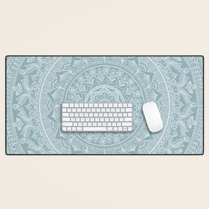Mandala - Soft turquoise Desk Mat Gallery Image 1