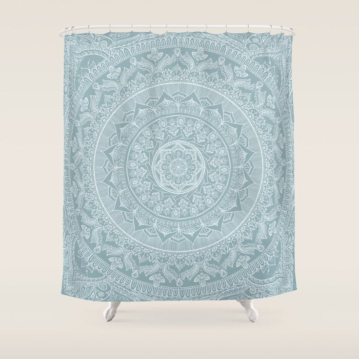 Mandala - Soft turquoise Shower Curtain Gallery Image 1