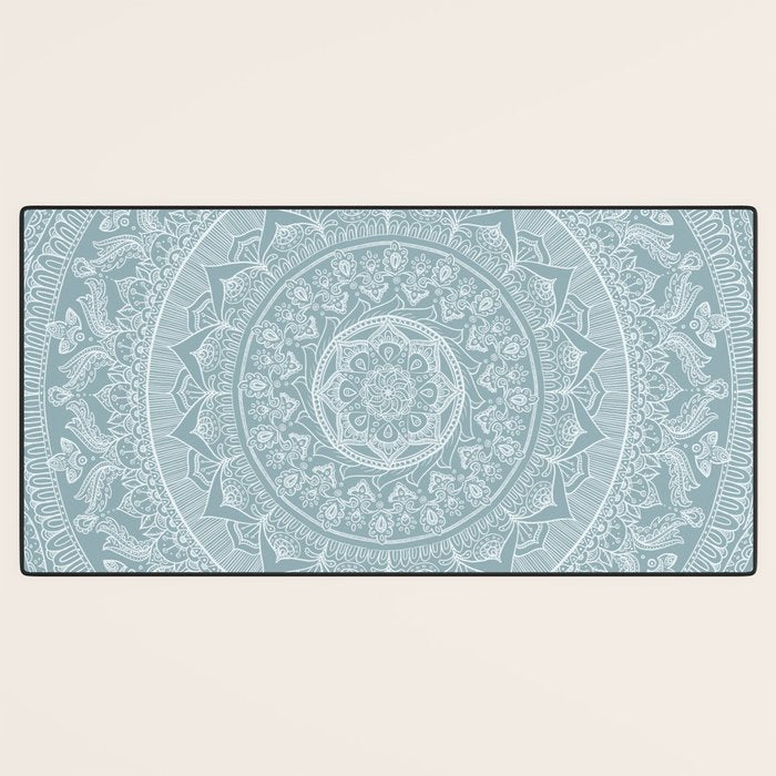 Mandala - Soft turquoise Desk Mat Gallery Image 3