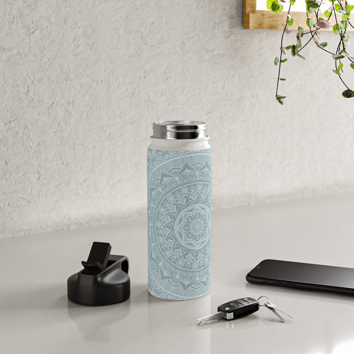 Mandala - Soft turquoise Water Bottle Gallery Image 4