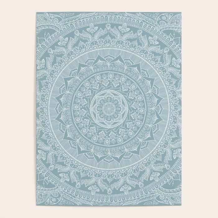Mandala - Soft turquoise Poster Gallery Image 4