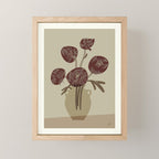  chrysanthemum flowers in a vase Mini Art Print Gallery Image 1