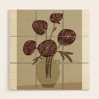  chrysanthemum flowers in a vase Wood Wall Art Gallery Image 1
