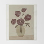  chrysanthemum flowers in a vase Throw Blanket Gallery Image 2