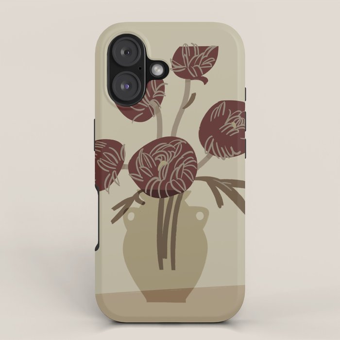  chrysanthemum flowers in a vase iPhone Case Gallery Image 1