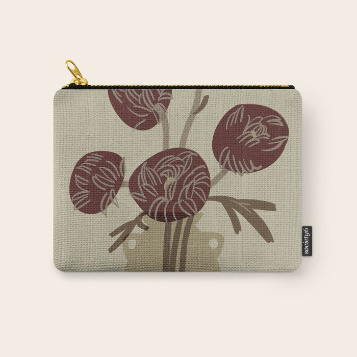  chrysanthemum flowers in a vase Carry All Pouch Gallery Image 1