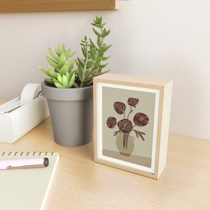  chrysanthemum flowers in a vase Mini Art Print Gallery Image 2