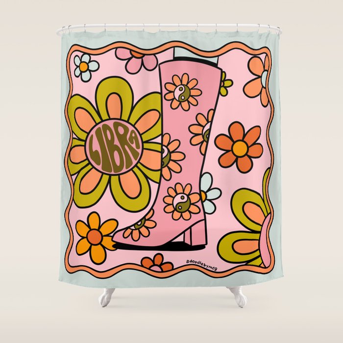 Libra Groovy Boot Shower Curtain Gallery Image 1