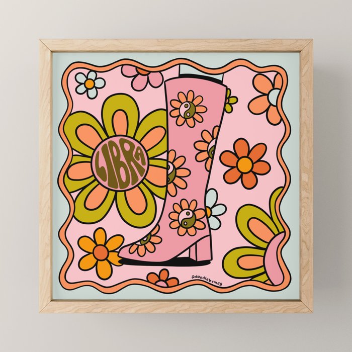 Libra Groovy Boot Mini Art Print Gallery Image 1