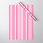 Classic Stripes XXXIII - 90s Barbie Pink Wrapping Paper Gallery Image 1