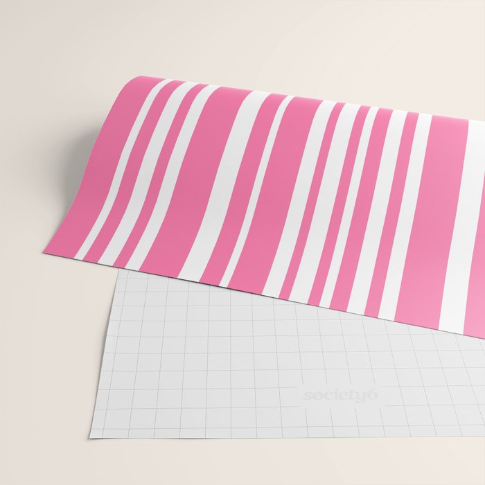 Classic Stripes XXXIII - 90s Barbie Pink Wrapping Paper Gallery Image 2
