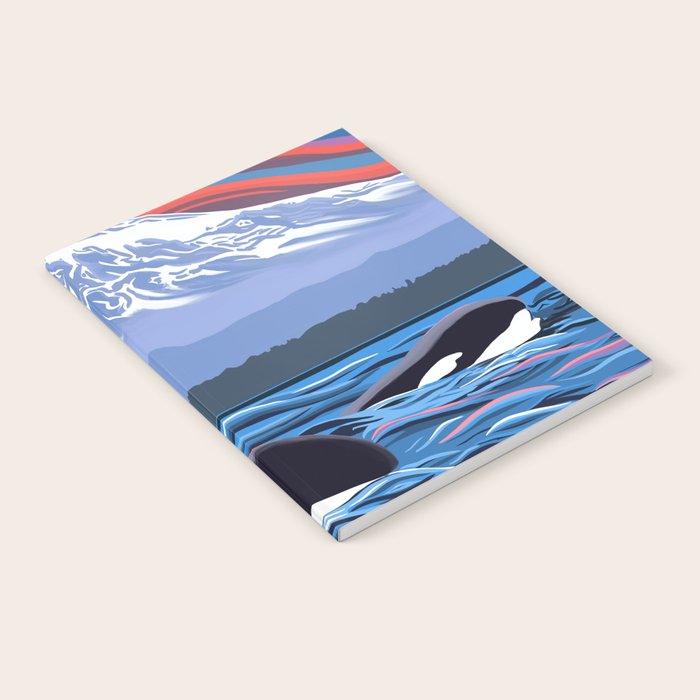 Orca Momma and calf - Ballet Slipper Notebook Gallery Image 2