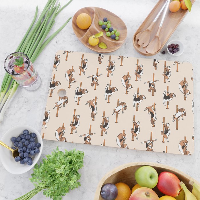 Beagle Pole Dancing Club Cutting Board Gallery Image 2